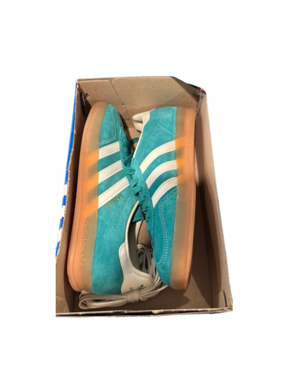Men's Adidas Gazelle Indoor Blue White Sneakers Size 10.5 - Picture 8 of 8